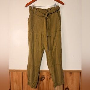 Banana Republic Olive Green Tie-Waist Chinos